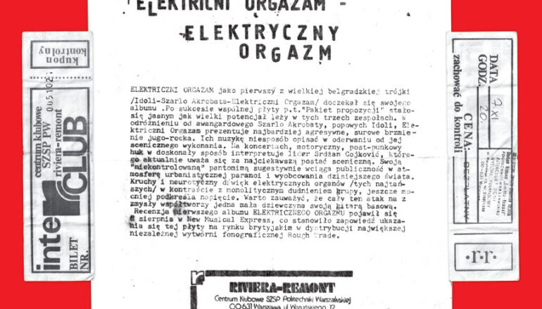 Snimka koncerta Električnog orgazma iz Varšave 1981. godine od sada i na CD-u