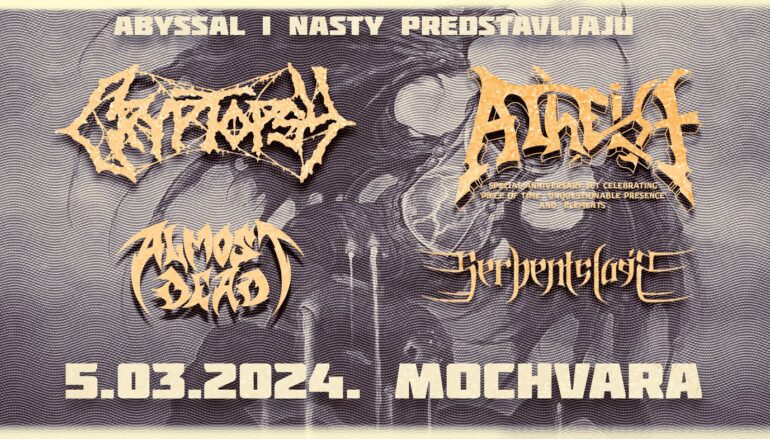 Večer velikana tehničkog death metala u Močvari